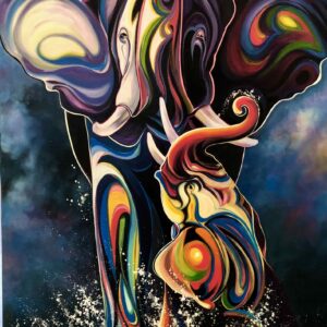 Elephant Splash Painting - Oils on Canvas